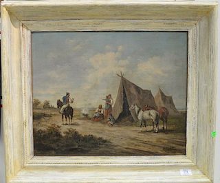 G. Palota (19th century), Continental Landscape, oil on board, signed lower right: G. Palota, 17" x 21".