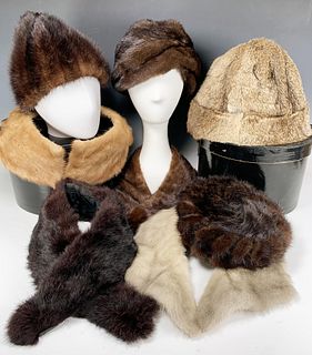 FUR HATS AND COLLARS IN HATBOXES