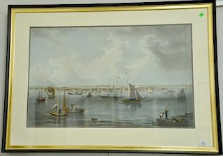 After John W. Hill, print, "Boston". 22" x 35". Provenance: Property from Credit Suisse's Americana Collection