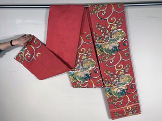 PINK OBI WITH LEAVES & FLOWERS