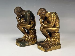 THE THINKER METAL BOOKENDS