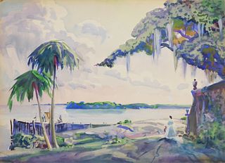 Frank N. Wilcox (American, 1887-1964) watercolor
