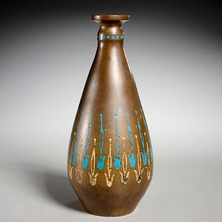 Atelier Primavera, enameled bronze vase