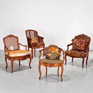 Group antique French seat furniture