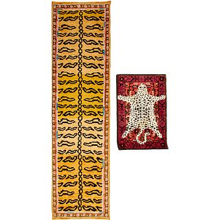 (2) Tibetan style tiger rugs