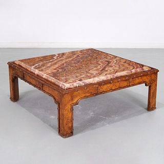 Drexel faux bamboo coffee table