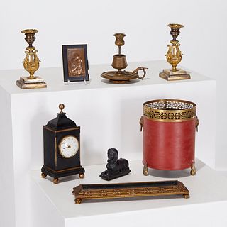 Group decorative objects and desk accessories
