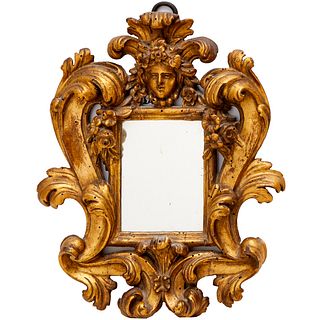 Nice Italian Baroque small giltwood mirror