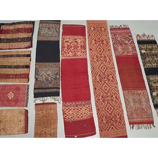 Group (10) old Southeast Asian textiles