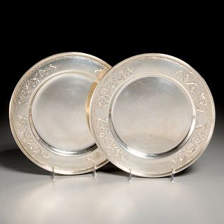 S. Kirk & Son, (2) sterling silver chargers