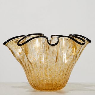 Large Venini style glass handkerchief vase