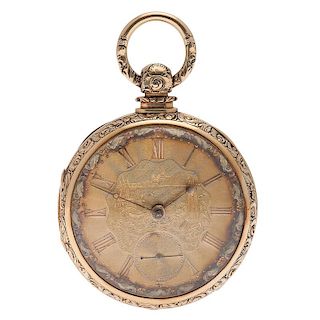 S.I. Tobias & Co. 18 Karat Yellow Gold Open Face Pocket Watch Ca. 1820's
