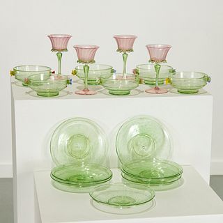 Venetian glass tableware group