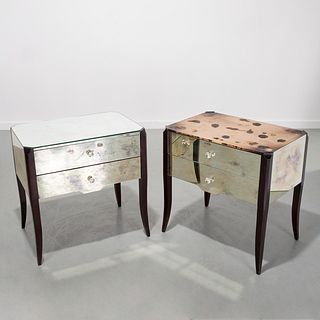 Pair Amy Howard Collection mirrored side chests