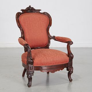 Victorian rosewood armchair, ex-museum