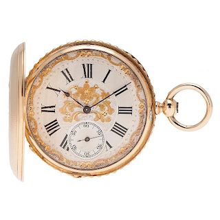 French, Royal Exchange Hunter Case Pocket Watch in 18 Karat Yellow Gold