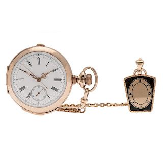 Minute Repeater Stopwatch with Chain and Royal Arch Masons Fob