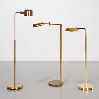 (3) Modern brass floor lamps, incl. Casella
