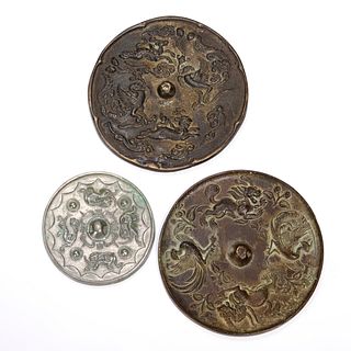(3) Chinese Tang style bronze mirrors