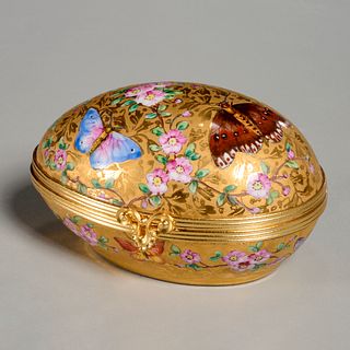 Le Tallec gilt and painted porcelain trinket box