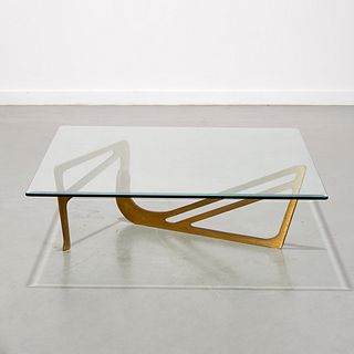 Noguchi style solid brass coffee table