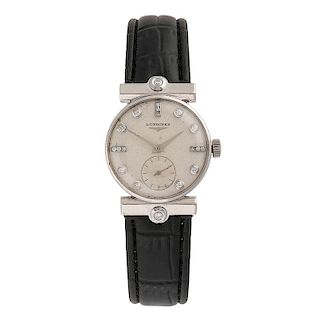 Longines 14 Karat Wrist Watch with Diamonds Ca. 1952