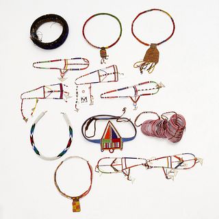 Collection African tribal beaded jewelry