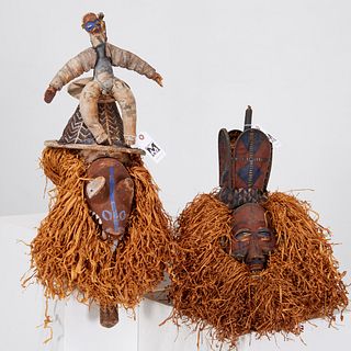 Yaka Peoples, (2) initiation masks