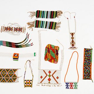 Group African beaded accessories, incl. Zulu