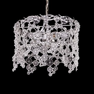 Contemporary glass lace drum chandelier