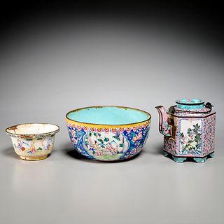 Chinese Canton enamel tablewares