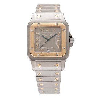 Cartier Santos Galbee 1566 in Stainless Steel and 18 Karat Yellow Gold