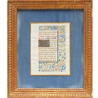 Book of Hours, illuminated page on vellum