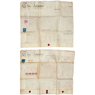 Victorian indentures with architectural drawings