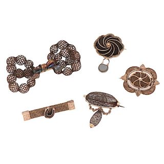 Victorian Mourning Brooches in Gold