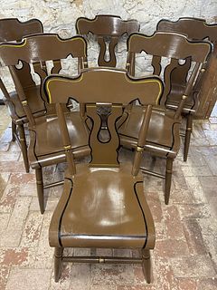 Six Amish Painted Chairs