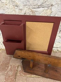 Peg Shelf and Corkboard