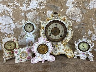 Six Porcelain Clocks
