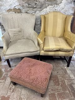 Wing Chairs and Ottoman