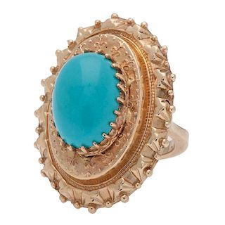 Turquoise Ring in 14 Karat Yellow Gold