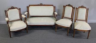 Louis XVI Style Carved Parlor Set.
