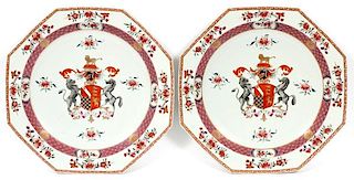 CHINESE EXPORT PORCELAIN ARMORIAL CHARGERS