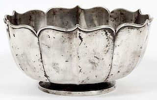CHINESE EXPORT SILVER FOOTED BOWL EARLY 20TH C.