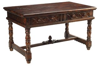 RENAISSANCE STYLE WRITING TABLE WITH TWO DRAWERS