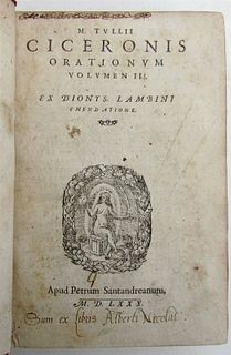 16TH-CENTURY CICERO ORATIONUM (1580)
