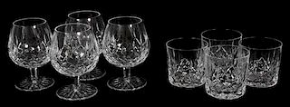 WATERFORD 'LISMORE' CRYSTAL SNIFTERS AND TUMBLERS