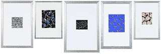 Five Framed French Gouache Studies for Textile Designs
