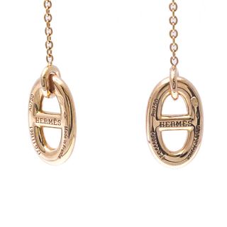 HERMES CHAINE D'ANCRE 18K ROSE GOLD DROP EARRINGS