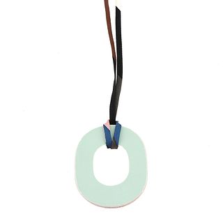 HERMES ISTHME PIGMENT LACQUER WOOD SILK NECKLACE
