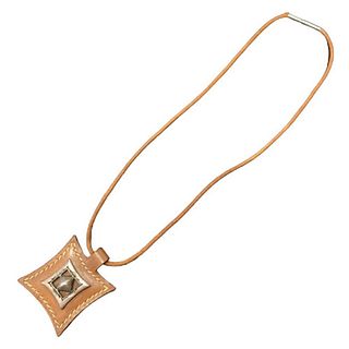 HERMES LEATHER NECKLACE